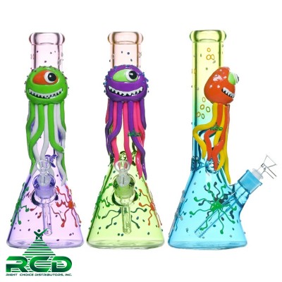 WATER PIPE GLOW IN DARK WHIMSICAL 3D OCTOPUS MONSTER WP25063 1CT